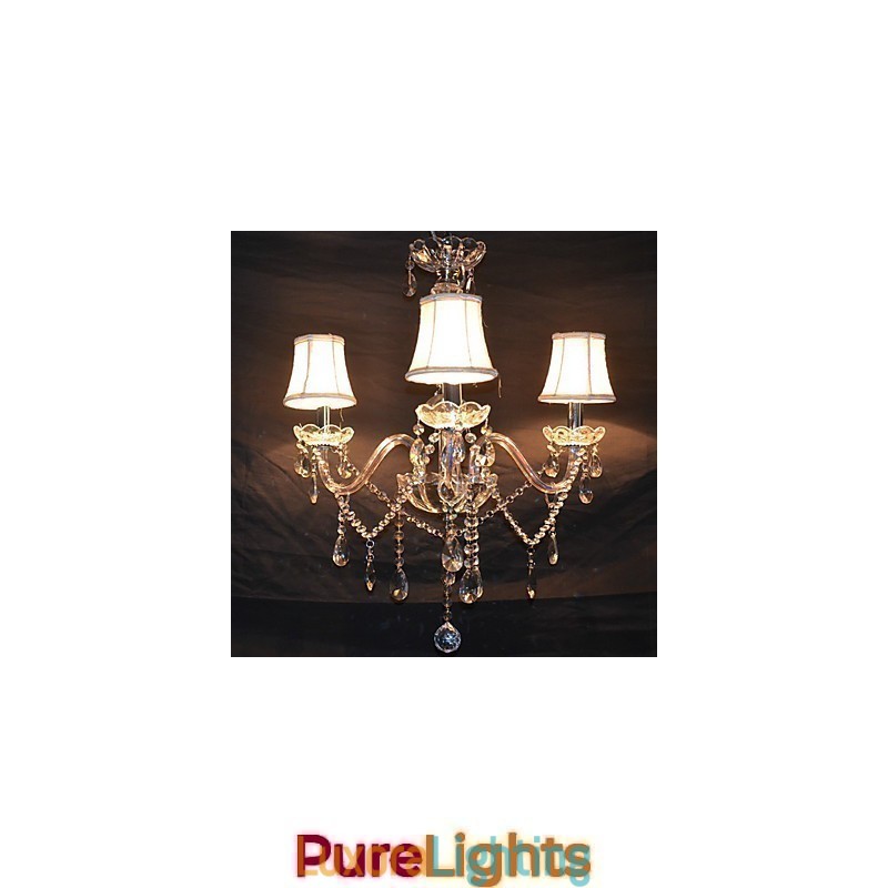 Designer Touch Decorative Modern Splendid 3 Lights Chandelier With Crystal Arm