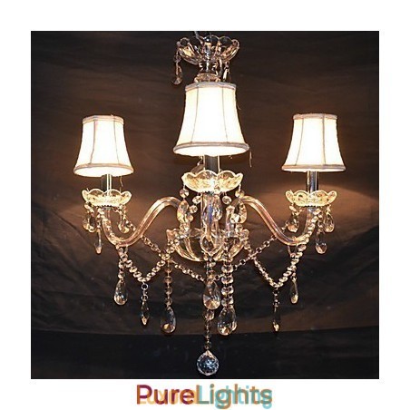 Designer Touch Decorative Modern Splendid 3 Lights Chandelier With Crystal Arm