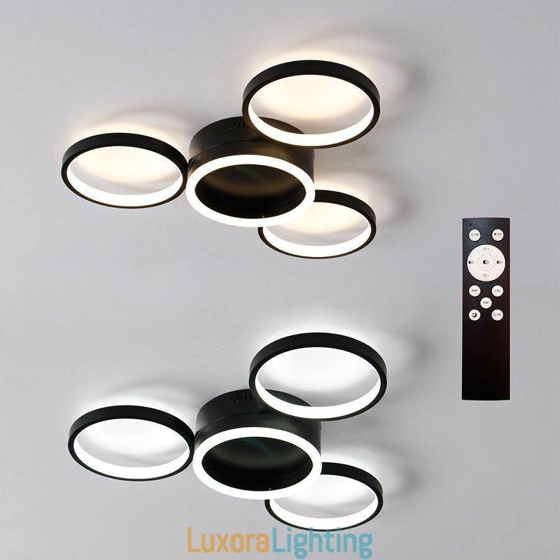 Designer Touch Decorative 4 Ring Flush Mount Ceiling Light
