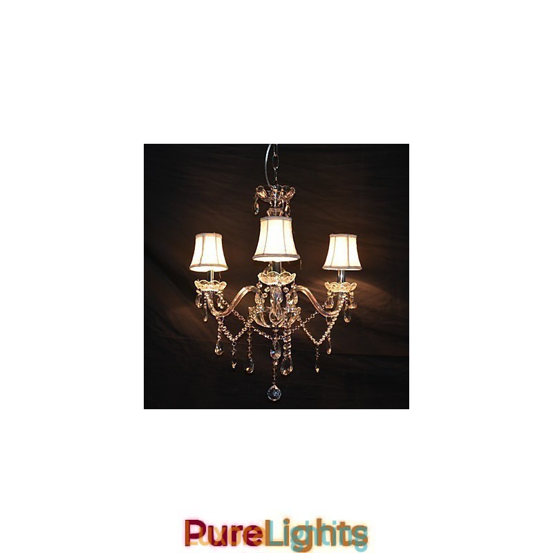 Designer Touch Decorative Modern Splendid 3 Lights Chandelier With Crystal Arm