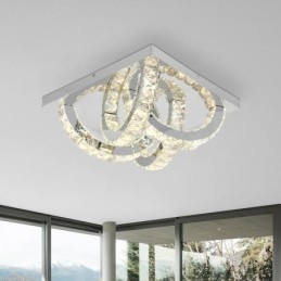 Designer Touch Decorative Semi Ring Flush Mount Crystal Ceiling Light