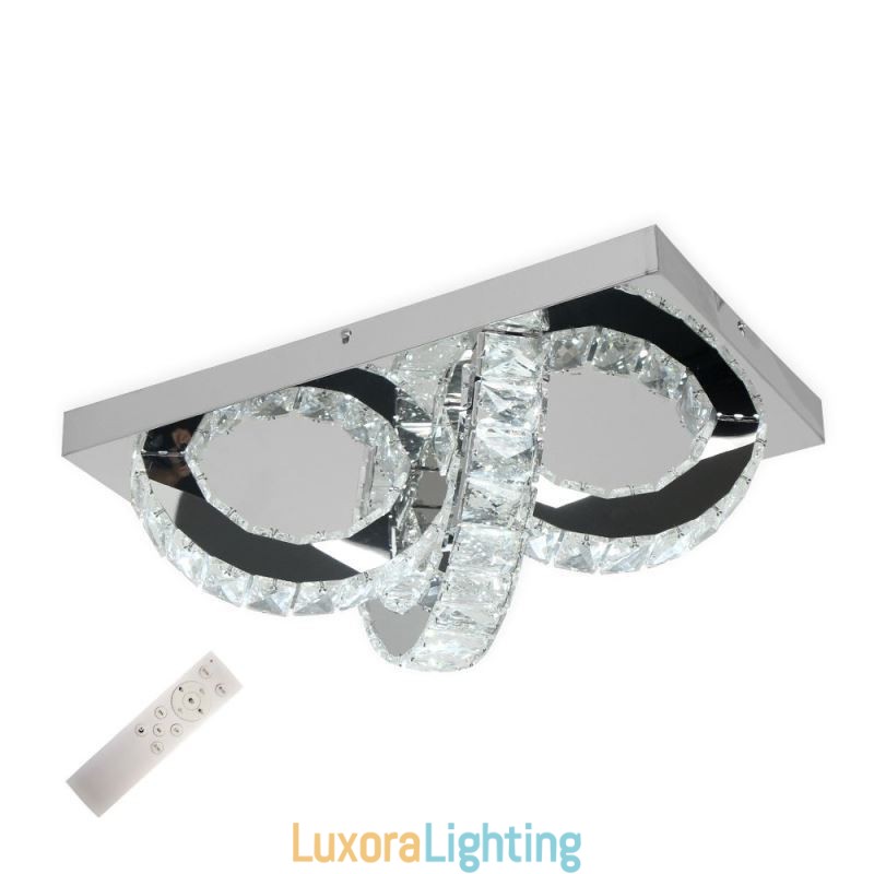 Designer Touch Decorative Semi Ring Flush Mount Crystal Ceiling Light