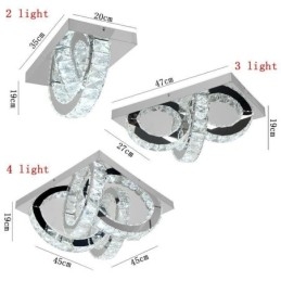 Designer Touch Decorative Semi Ring Flush Mount Crystal Ceiling Light