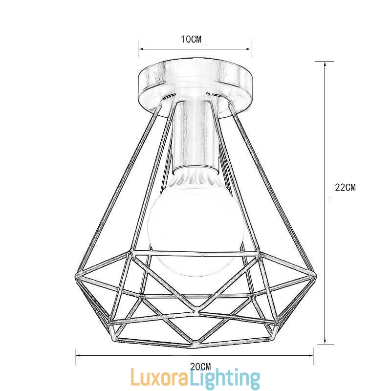 Designer Touch Decorative Diamond Shaped Flush Mount Ceiling Light