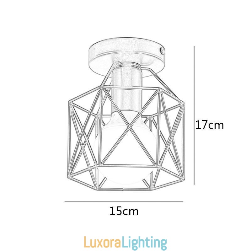 Designer Touch Decorative Metal Cage Flush Mount Ceiling Light