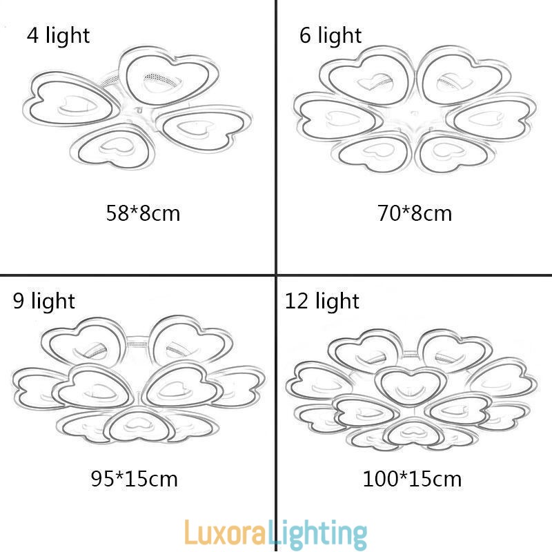 Designer Touch Decorative Heart Shaped Petal Ceiling Light Flush Mount