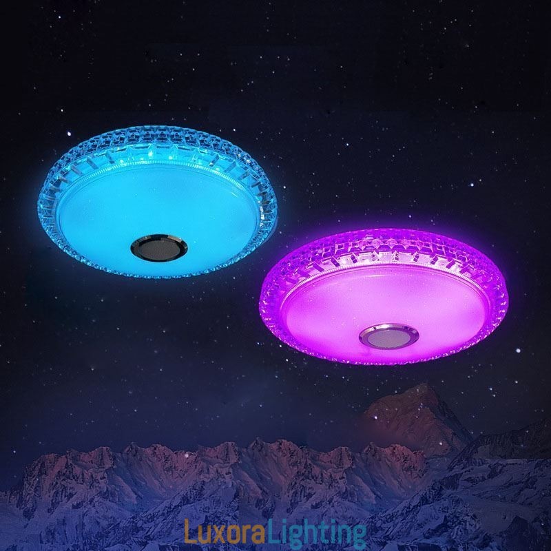 Designer Touch Decorative Flush Mount Ceiling Light Remote APP Control Bluetooth Music Speaker Light