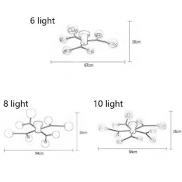 Designer Touch Decorative Glass Ball Flush Mount Magic Bean Ceiling Light