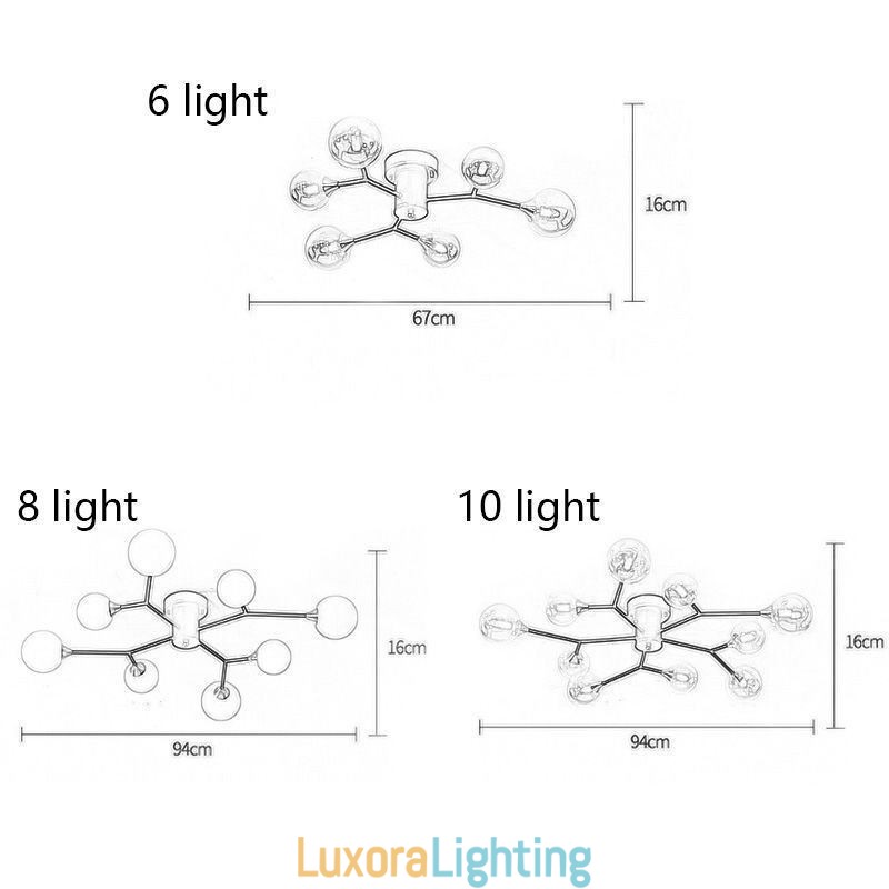 Designer Touch Decorative Glass Ball Flush Mount Magic Bean Ceiling Light