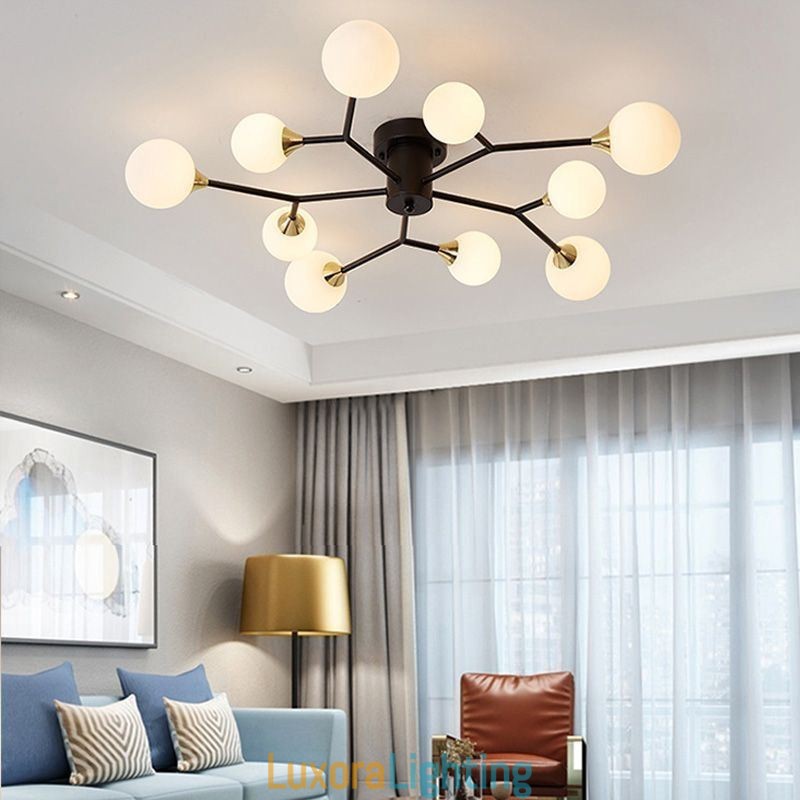 Designer Touch Decorative Glass Ball Flush Mount Magic Bean Ceiling Light