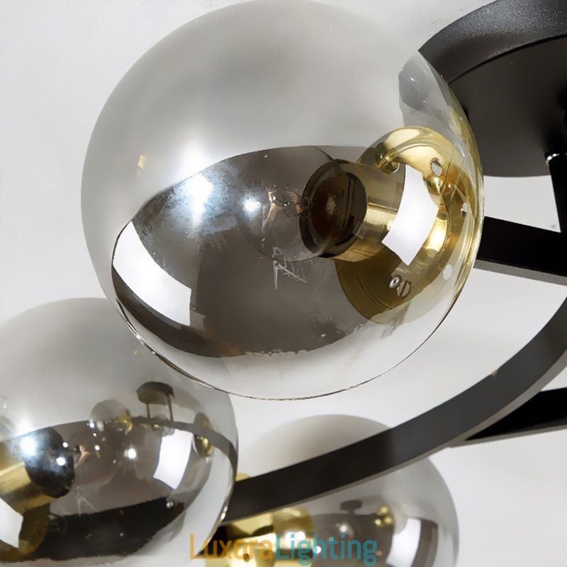 Designer Touch Decorative Modern Minimalist Branch Flush Mount Glass Globe Ceiling Light