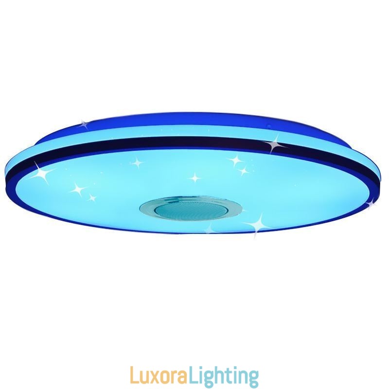 Designer Touch Decorative Flush Mount Colorful Ceiling Light with Bluetooth Music Speaker Timing Function