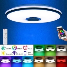 Designer Touch Decorative Flush Mount Colorful Ceiling Light with Bluetooth Music Speaker Timing Function
