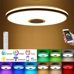 Designer Touch Decorative Flush Mount Colorful Ceiling Light with Bluetooth Music Speaker Timing Function