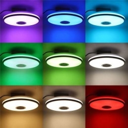 Designer Touch Decorative Flush Mount Colorful Ceiling Light with Bluetooth Music Speaker Timing Function