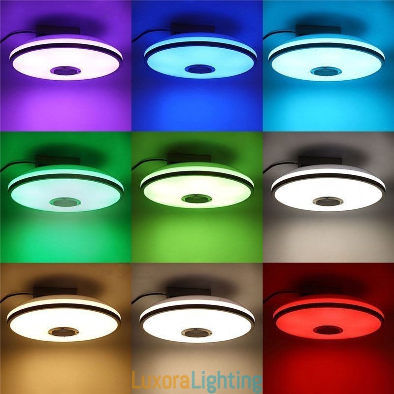 Designer Touch Decorative Flush Mount Colorful Ceiling Light with Bluetooth Music Speaker Timing Function