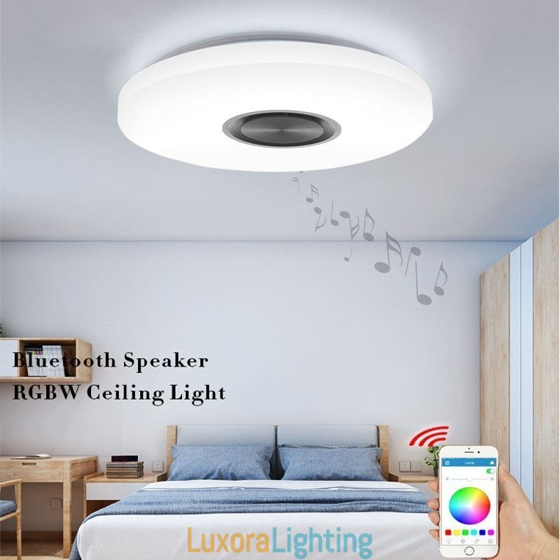 Designer Touch Decorative Flush Mount Lamp Remote APP Control Bluetooth Music Speaker Lamp