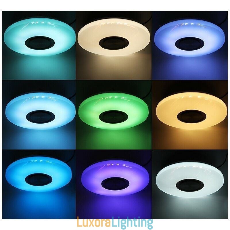 Designer Touch Decorative Flush Mount Lamp Remote APP Control Bluetooth Music Speaker Lamp