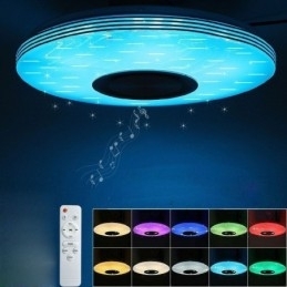 Designer Touch Decorative Flush Mount Ceiling Light Lamp Remote APP Control Bluetooth Music Speaker Lamp