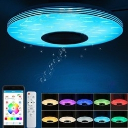 Designer Touch Decorative Flush Mount Ceiling Light Lamp Remote APP Control Bluetooth Music Speaker Lamp