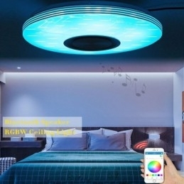 Designer Touch Decorative Flush Mount Ceiling Light Lamp Remote APP Control Bluetooth Music Speaker Lamp