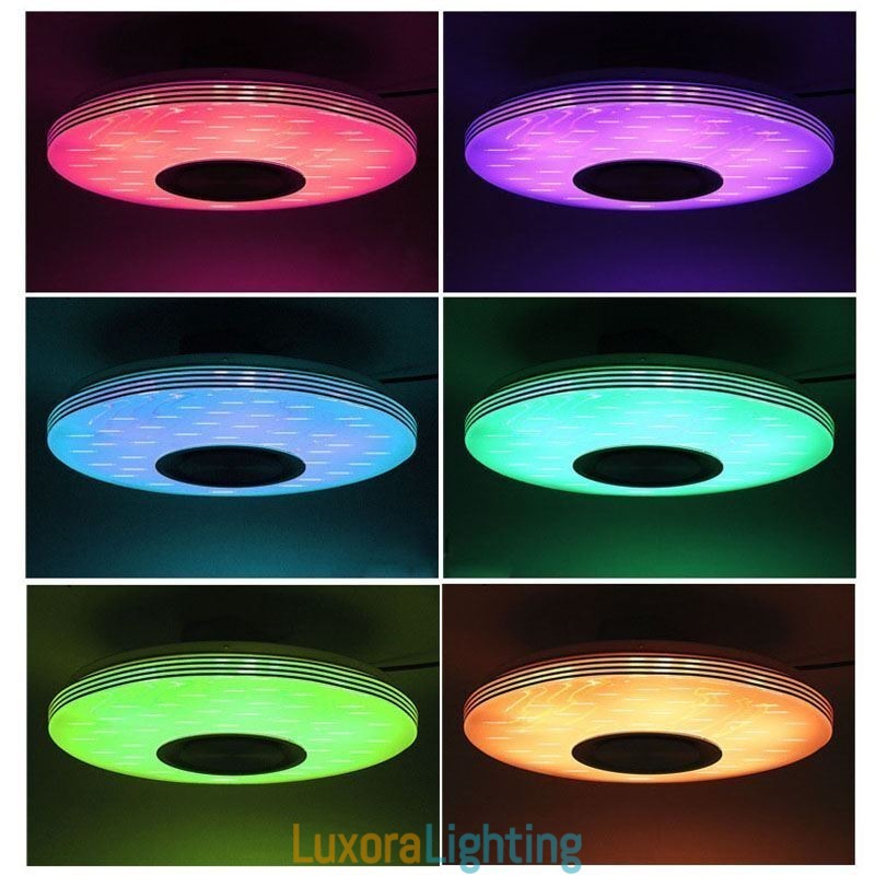 Designer Touch Decorative Flush Mount Ceiling Light Lamp Remote APP Control Bluetooth Music Speaker Lamp