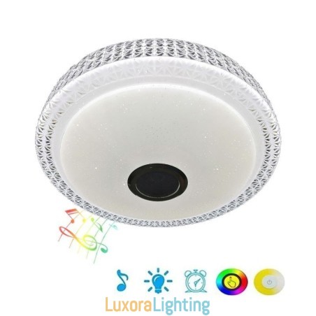 Designer Touch Decorative Ceiling Light Lamp Remote APP Control Bluetooth Music Speaker Flush Mount