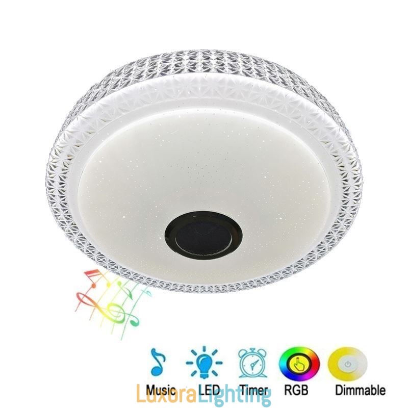 Designer Touch Decorative Ceiling Light Lamp Remote APP Control Bluetooth Music Speaker Flush Mount