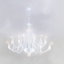 Designer Touch Decorative 18 Lights Stainless Post Modern Swan Chandelier Light G4 White Finished