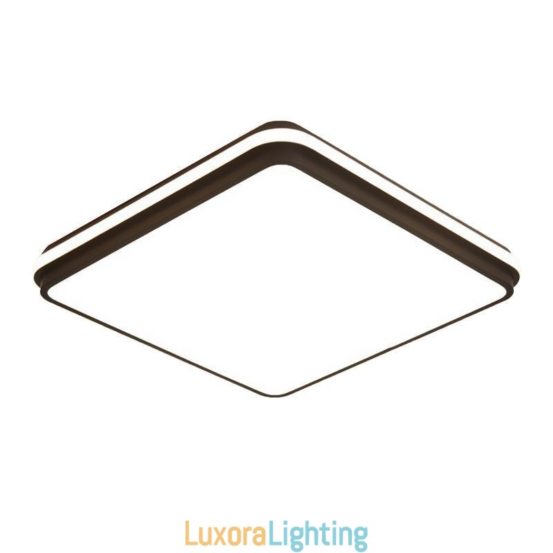 Designer Touch Decorative Minimalist Square Flush Mount Ceiling Light Fixture Modern Acrylic Lighting