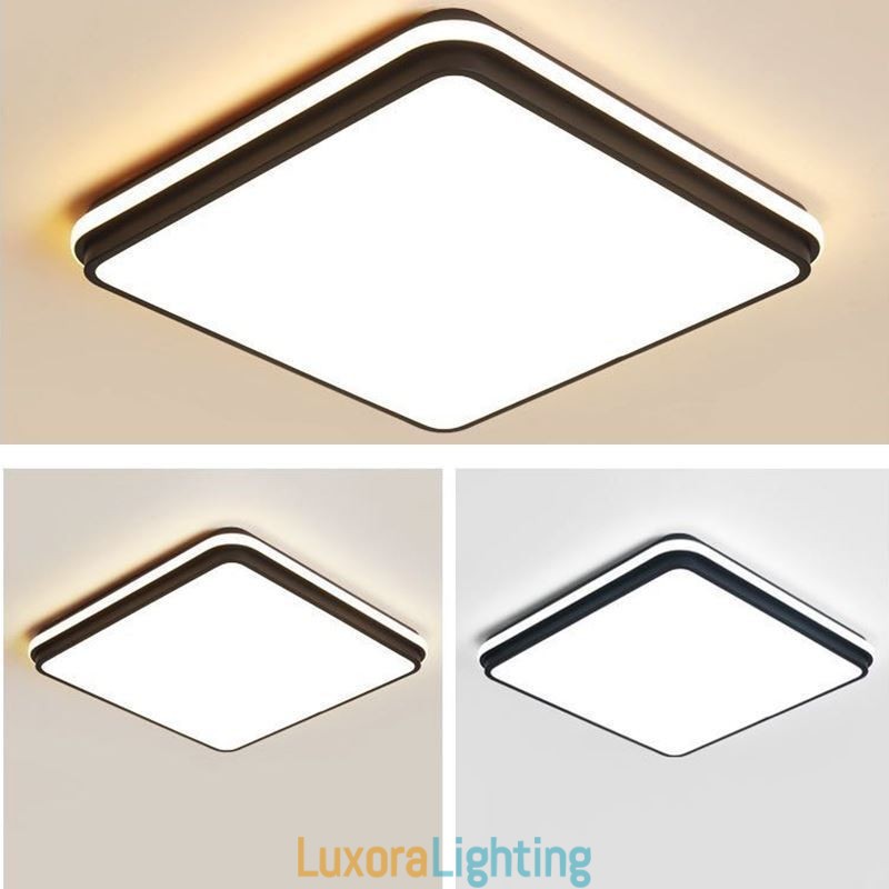 Designer Touch Decorative Minimalist Square Flush Mount Ceiling Light Fixture Modern Acrylic Lighting