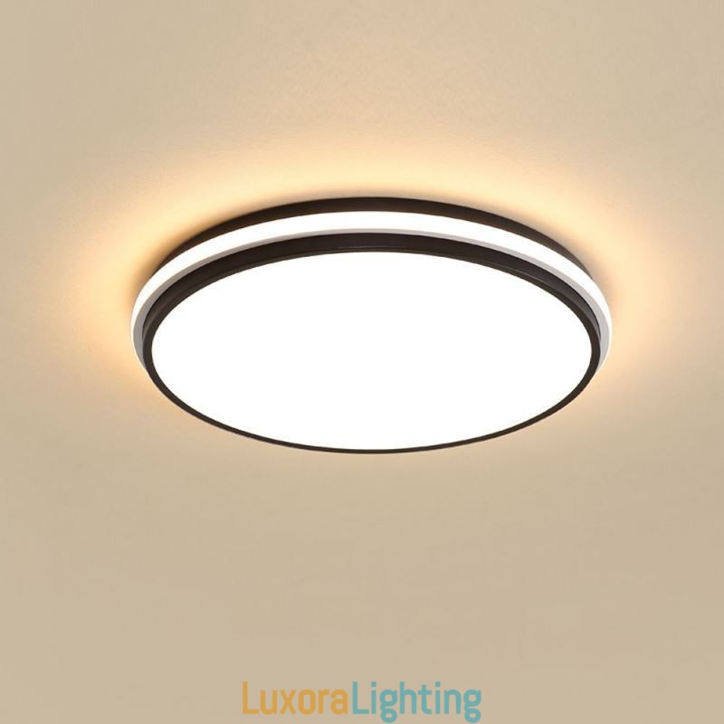 Designer Touch Decorative Minimalist Circular Flush Mount Ceiling Light Fixture Modern Acrylic Lighting