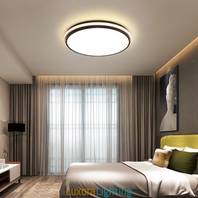 Designer Touch Decorative Minimalist Circular Flush Mount Ceiling Light Fixture Modern Acrylic Lighting