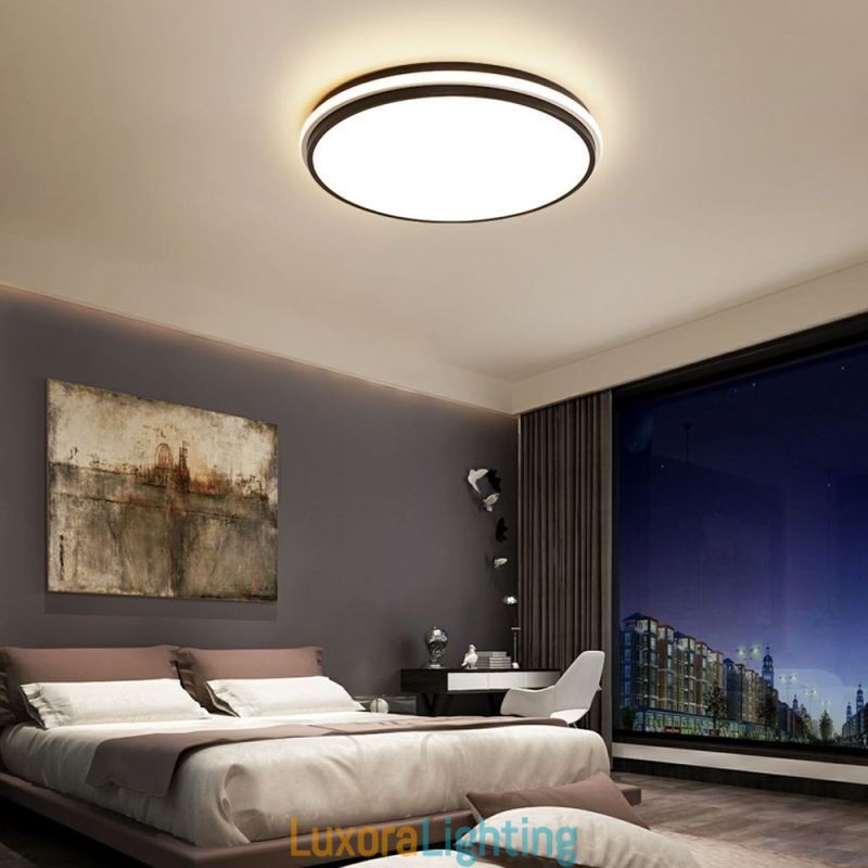 Designer Touch Decorative Minimalist Circular Flush Mount Ceiling Light Fixture Modern Acrylic Lighting