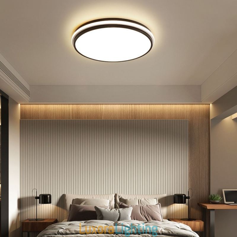 Designer Touch Decorative Minimalist Circular Flush Mount Ceiling Light Fixture Modern Acrylic Lighting