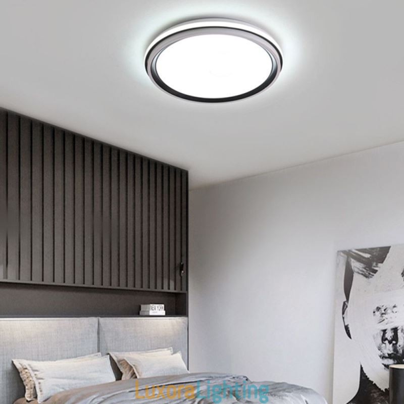 Designer Touch Decorative Minimalist Circular Flush Mount Ceiling Light Fixture Modern Acrylic Lighting
