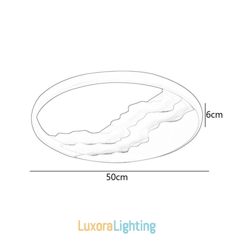 Designer Touch Decorative Round Flush Mount Unique Wave Shaped Acrylic Ceiling Light