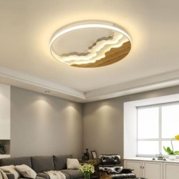 Designer Touch Decorative Round Flush Mount Unique Wave Shaped Acrylic Ceiling Light