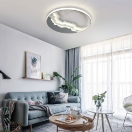 Designer Touch Decorative Round Flush Mount Unique Wave Shaped Acrylic Ceiling Light