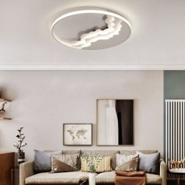 Designer Touch Decorative Round Flush Mount Unique Wave Shaped Acrylic Ceiling Light