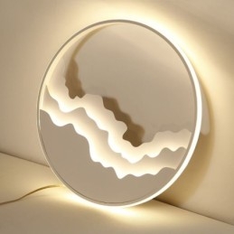 Designer Touch Decorative Round Flush Mount Unique Wave Shaped Acrylic Ceiling Light