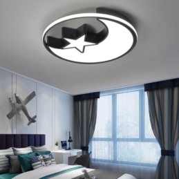Designer Touch Decorative Moon & Star Flush Mount Ceiling Light