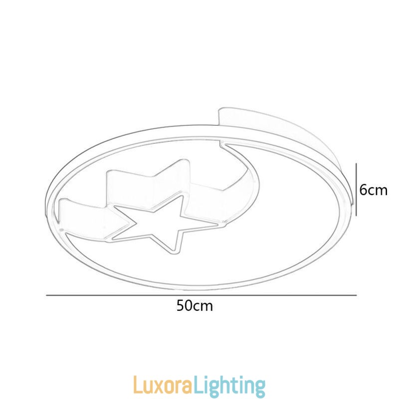 Designer Touch Decorative Moon & Star Flush Mount Ceiling Light