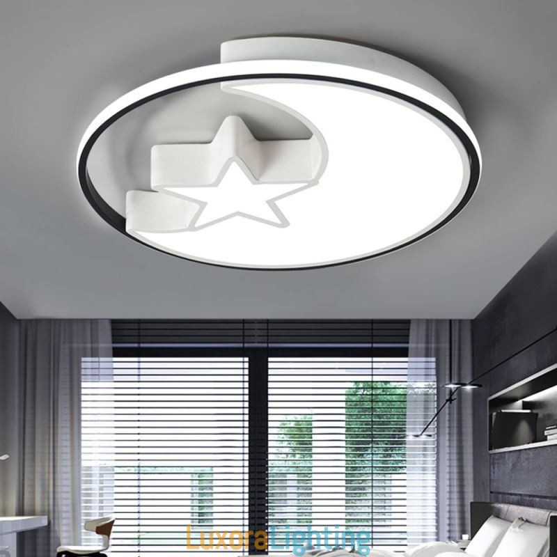 Designer Touch Decorative Moon & Star Flush Mount Ceiling Light