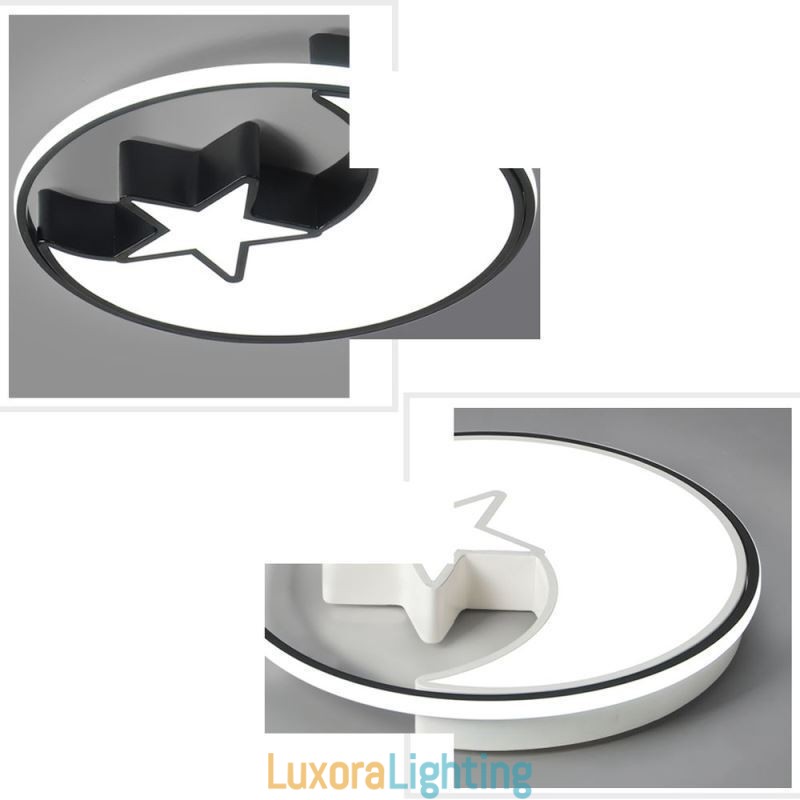 Designer Touch Decorative Moon & Star Flush Mount Ceiling Light