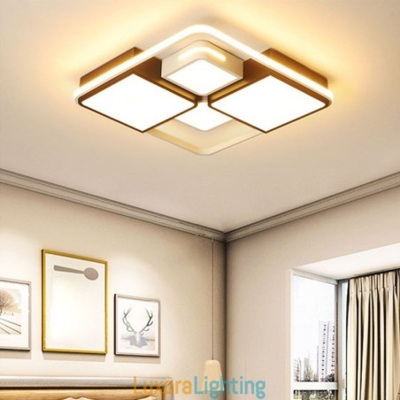 Designer Touch Decorative Modern Flush Mount Ceiling Light Acrylic Square Black and White Light Fixture
