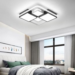 Designer Touch Decorative Modern Flush Mount Ceiling Light Acrylic Square Black and White Light Fixture