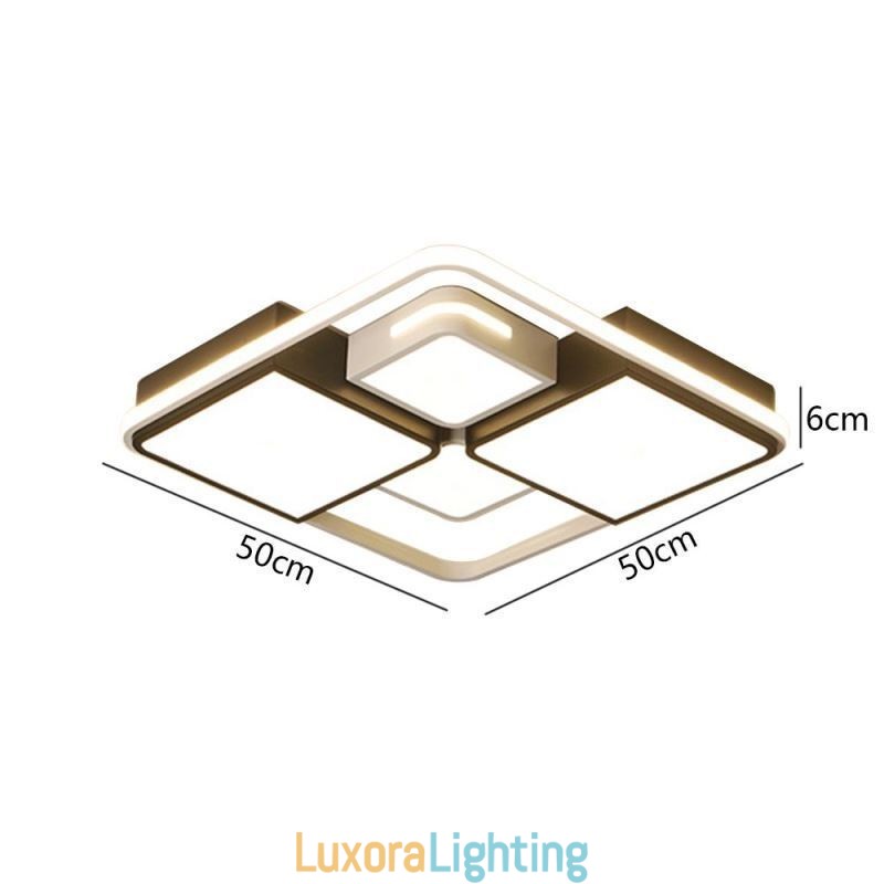 Designer Touch Decorative Modern Flush Mount Ceiling Light Acrylic Square Black and White Light Fixture