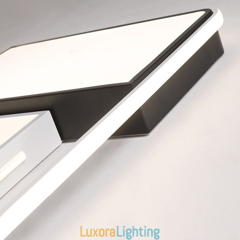 Designer Touch Decorative Modern Flush Mount Ceiling Light Acrylic Square Black and White Light Fixture