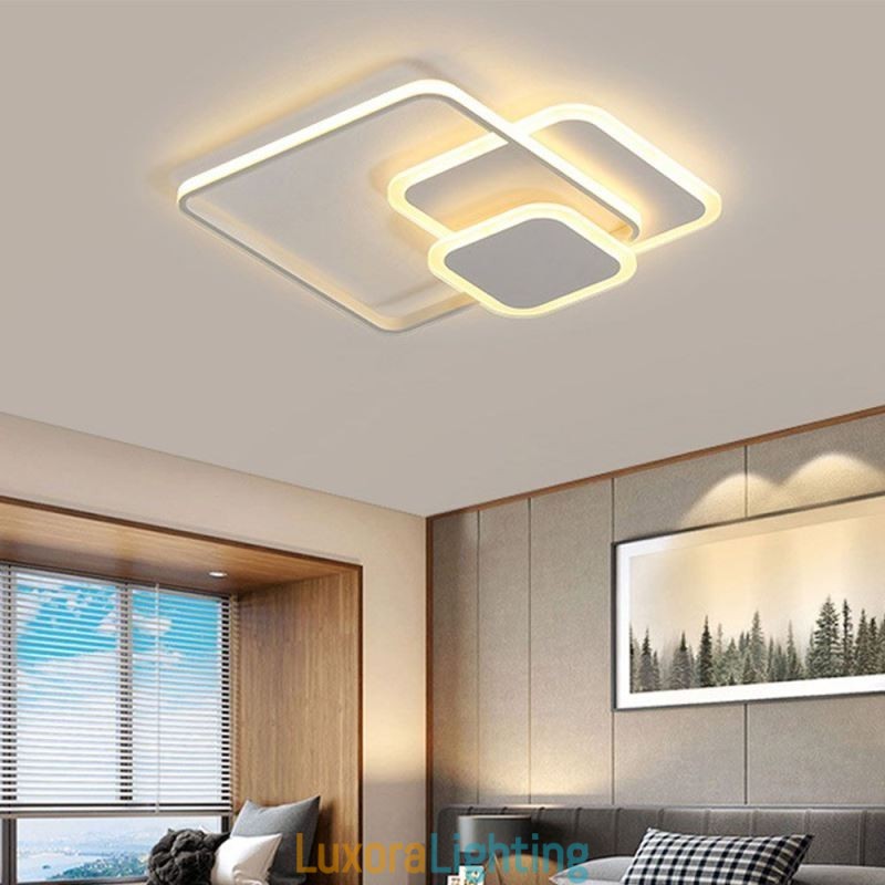 Designer Touch Decorative Square Frames Flush Mount Ceiling Light